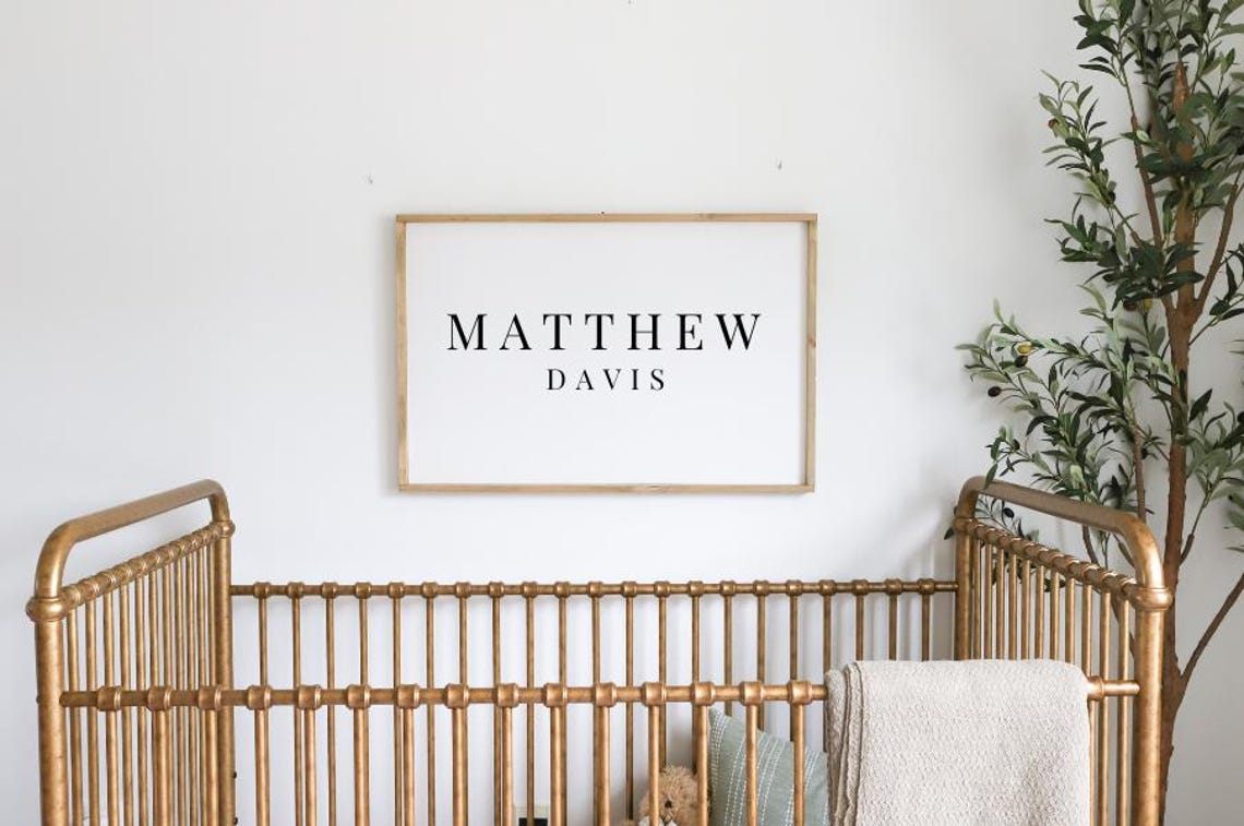 Nursery Name Sign Playroom Wall Decor Farmhouse Kids Room Farmhouse Wall Decor Baby Girl Name Nursery Sign Baby Boy Name Sign