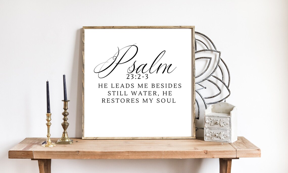 Psalm 23 Scripture Sign, Farmhouse Living Room Decor