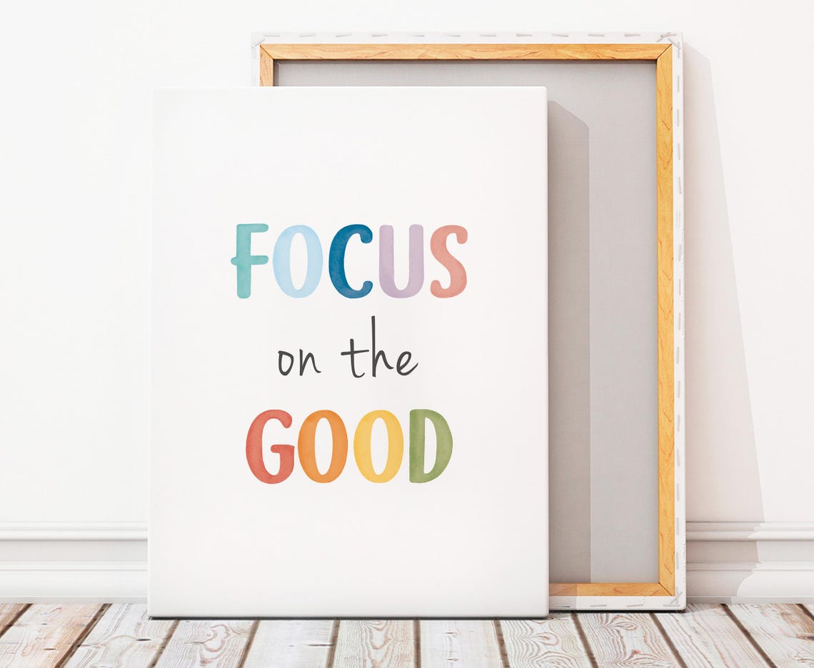 Focus On The Good Watercolor Positivity Quote Mindful Home Poster - Image 4