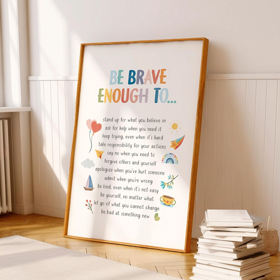 Be Brave Enough Positive Affirmations Art Print - Image 8