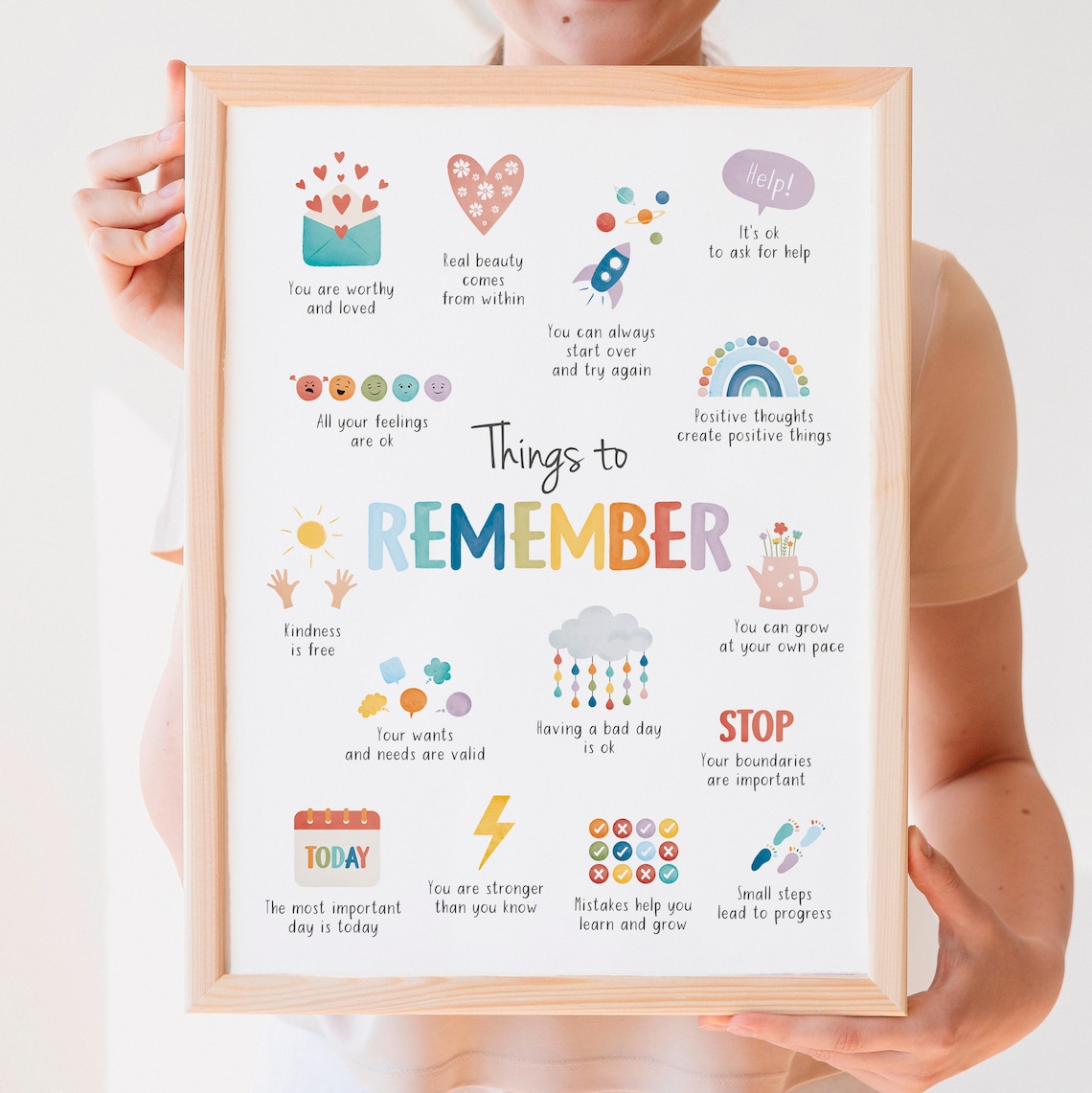 Things To Remember Positive Affirmations Art Print - Image 8