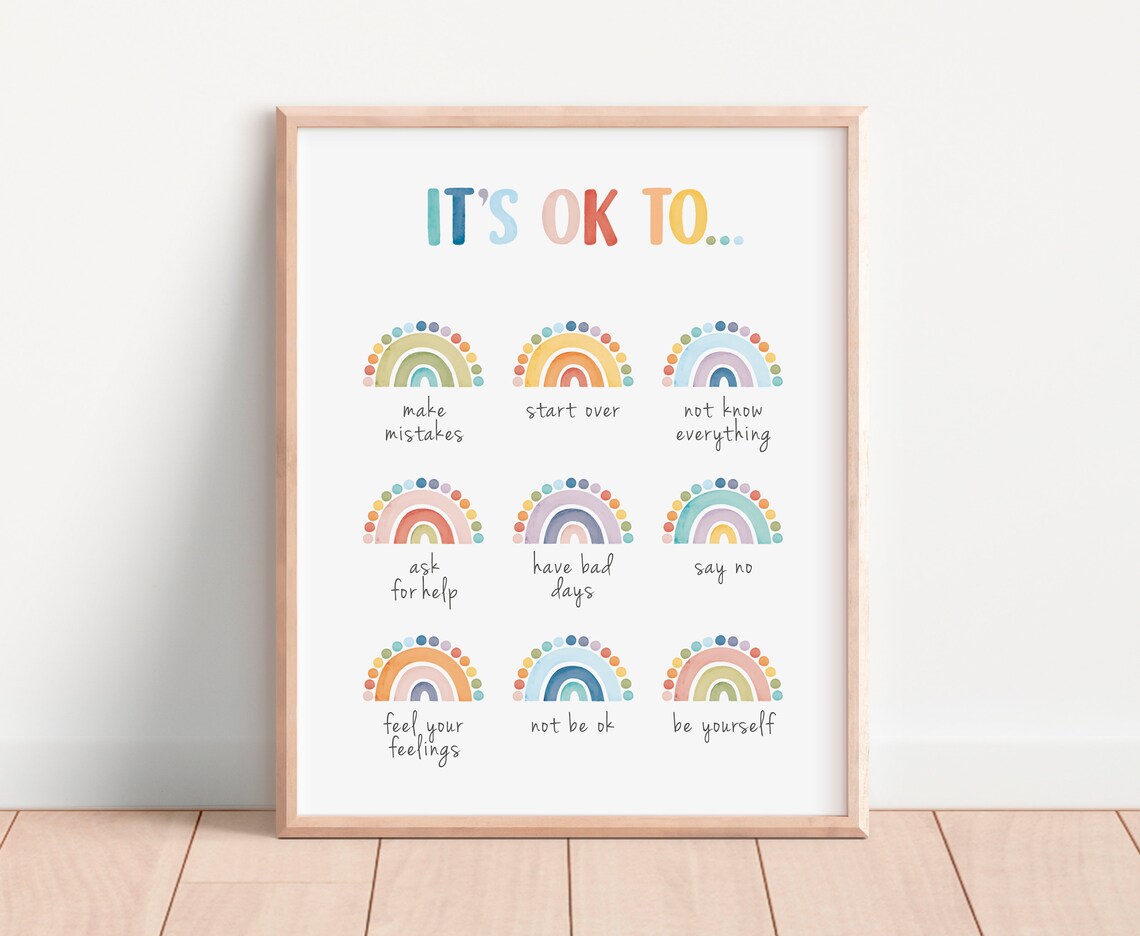 It's Okay To Not Be Okay Mental Health Art Print