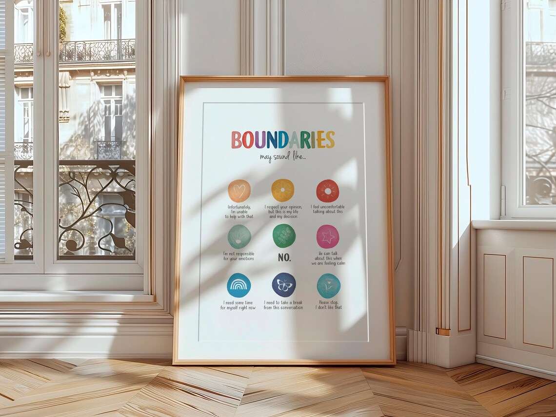 Boundaries Mental Health Growth Mindset Art Print - Image 2