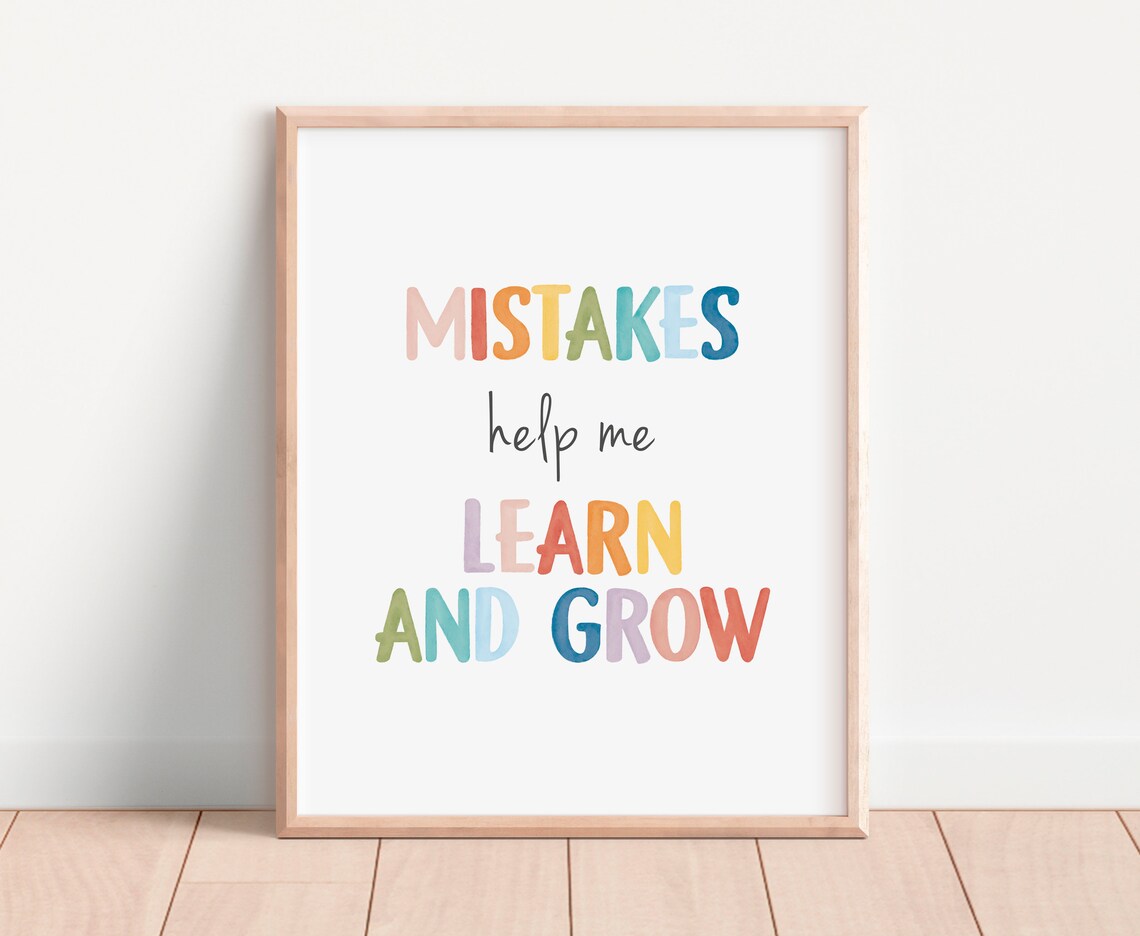 Mistakes Help Me Learn Poster, Growth Mindset Affirmations - Image 4