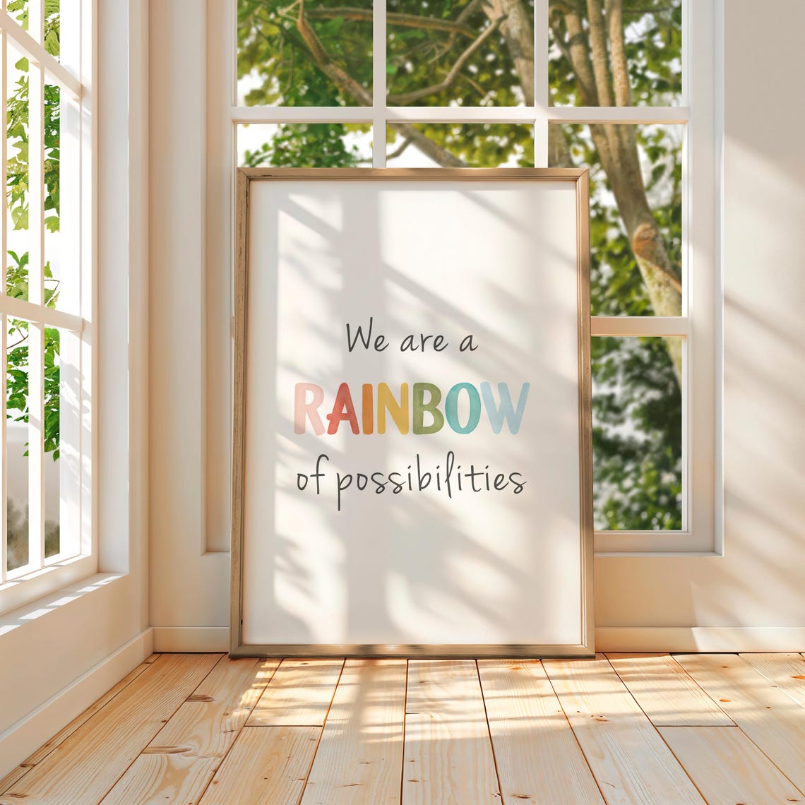 We Are A Rainbow Of Possibilities Watercolor Quote Classroom Poster - Image 8