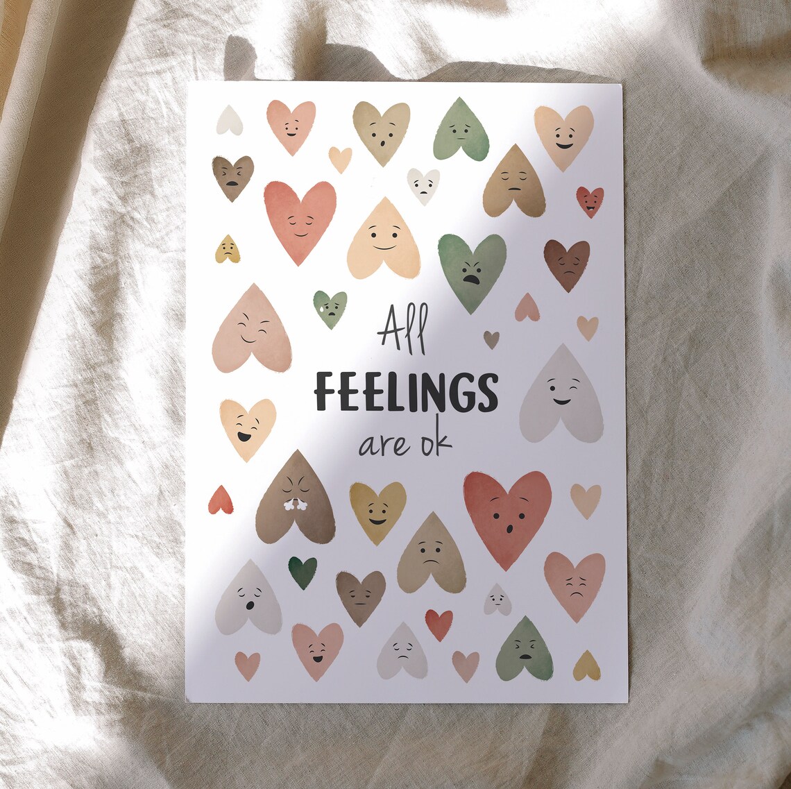 Feelings Chart Therapy Office Decor Poster, Boho - Image 5