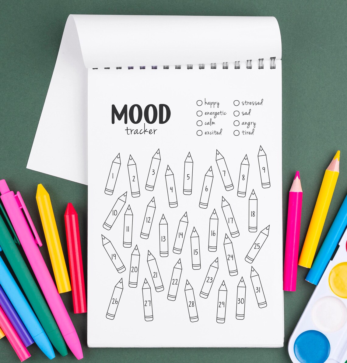 Mood Tracker Feelings Chart, Daily Journal Page - Image 2