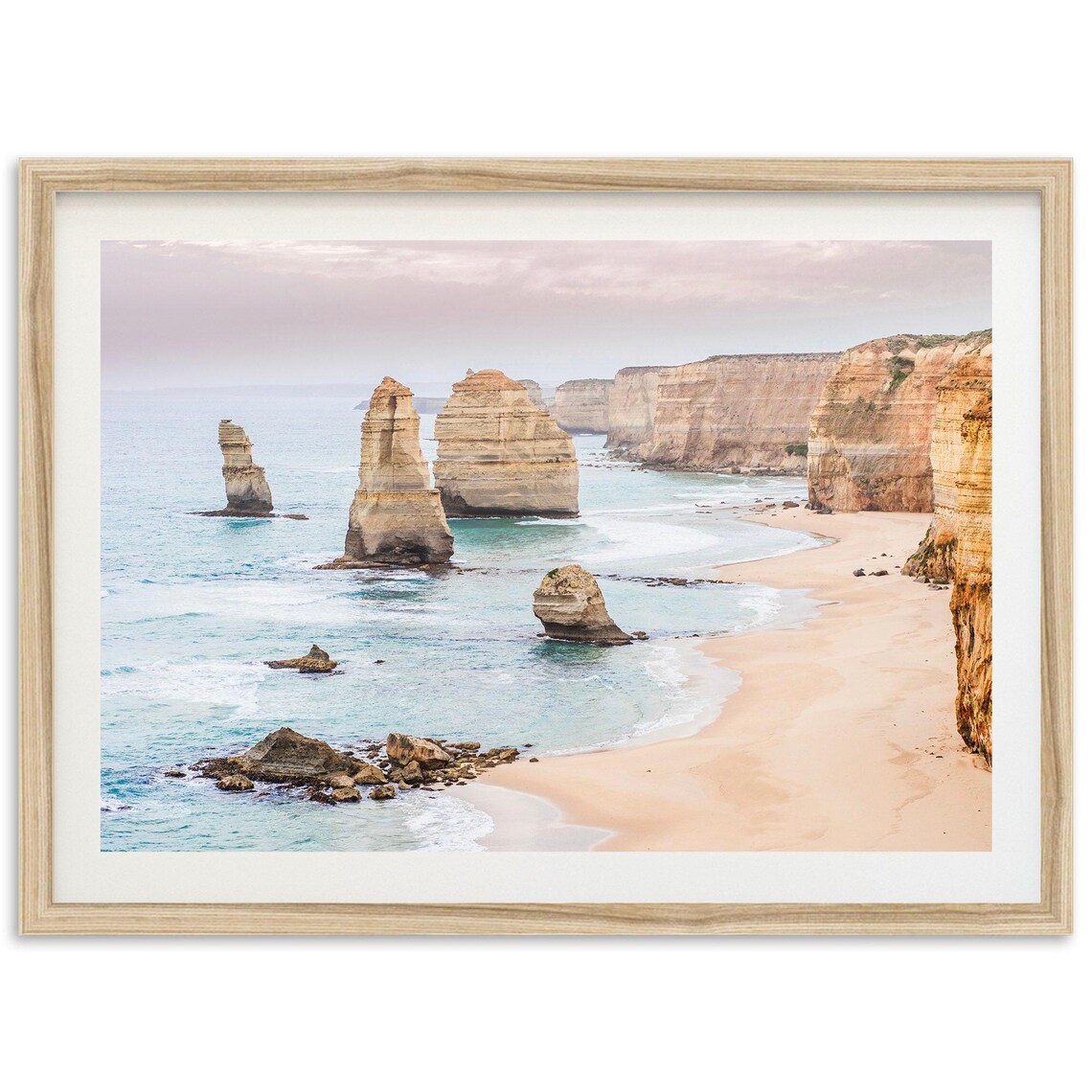 Ocean Cliffs Sunset Surf Print, Australia Landscape