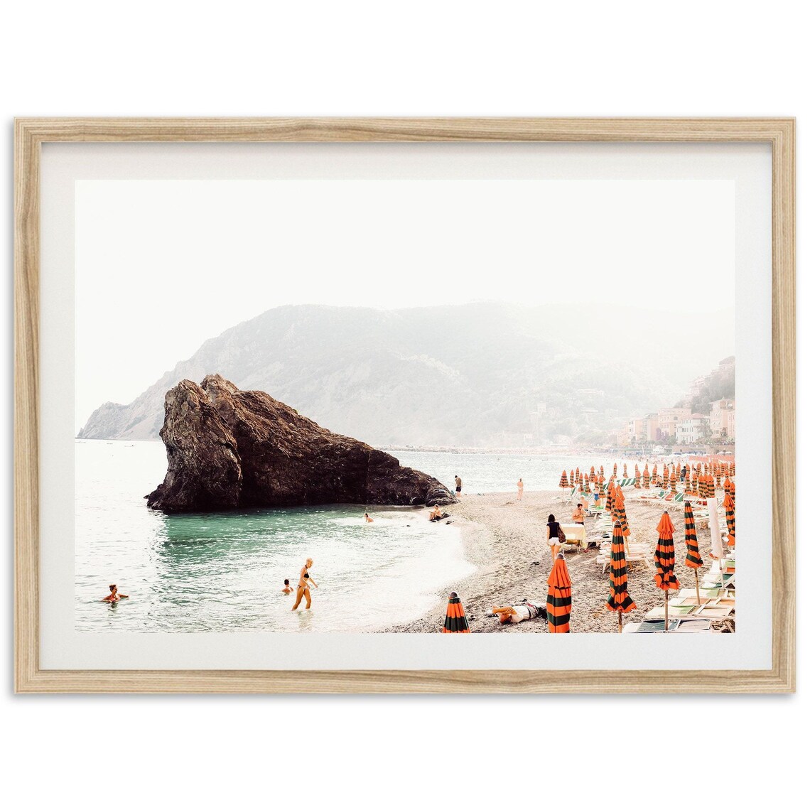 Minimalist Beach Print, Cinque Terre Coastal Italy