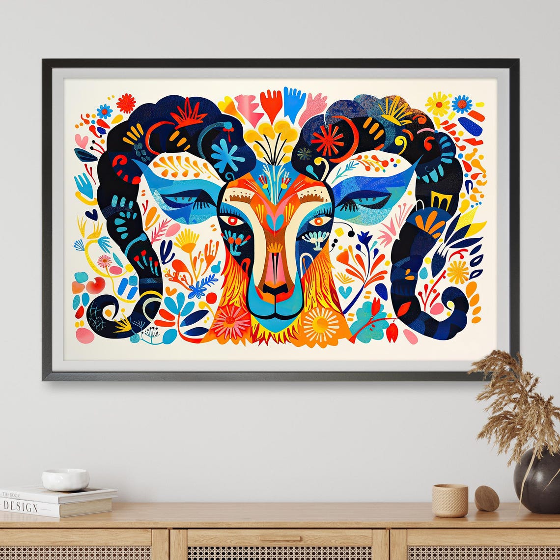 Capricorn Goat Zodiac Abstract Poster, Astrology Gift