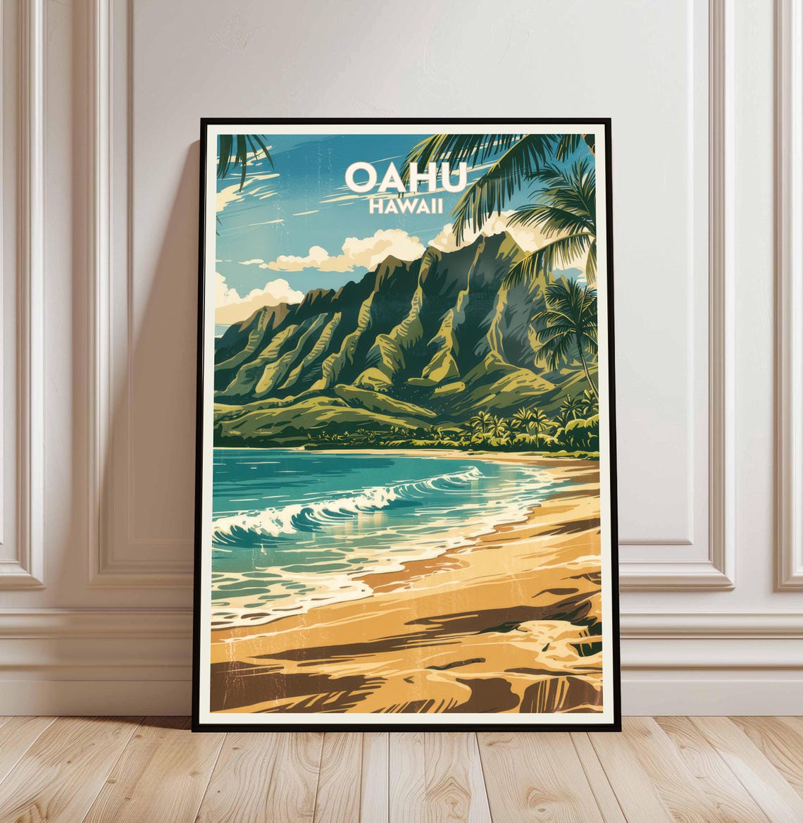Oahu Real Photo Travel Poster, Hawaii