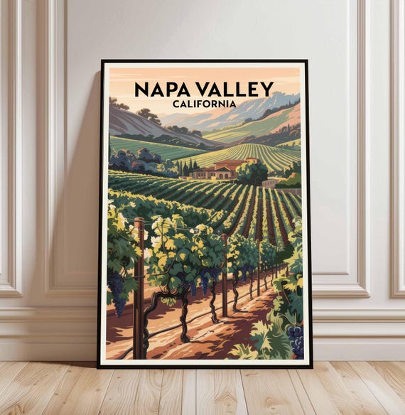 Napa Valley Watercolor Travel Poster