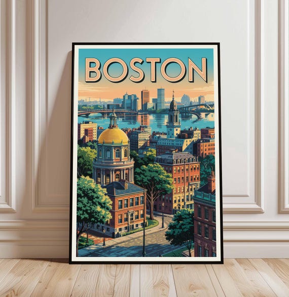 Boston Print Poster Travel Photo Wall Art Nature Lover Gift