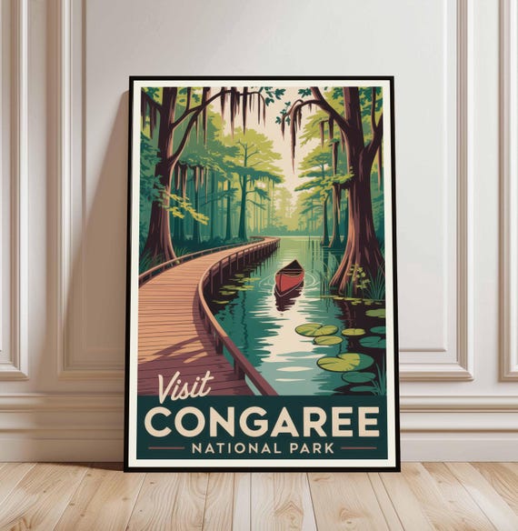 Congaree National Park Poster Travel Wall Art