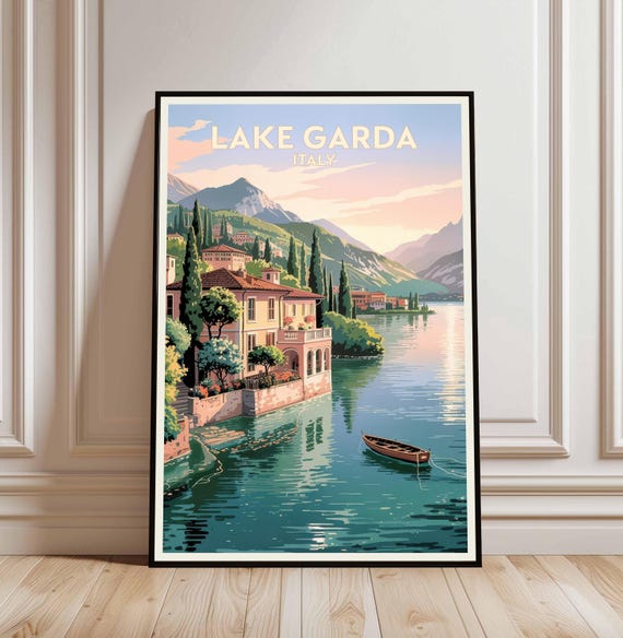 Lake Garda Italy Travel Poster Archival Print