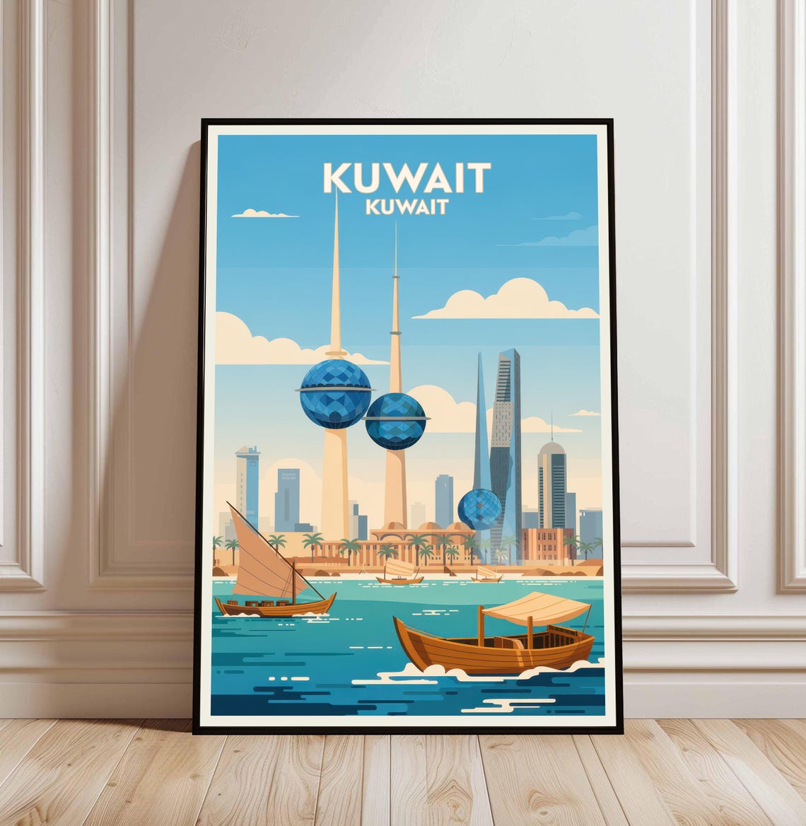 Kuwait City Art Print Vintage Travel Poster
