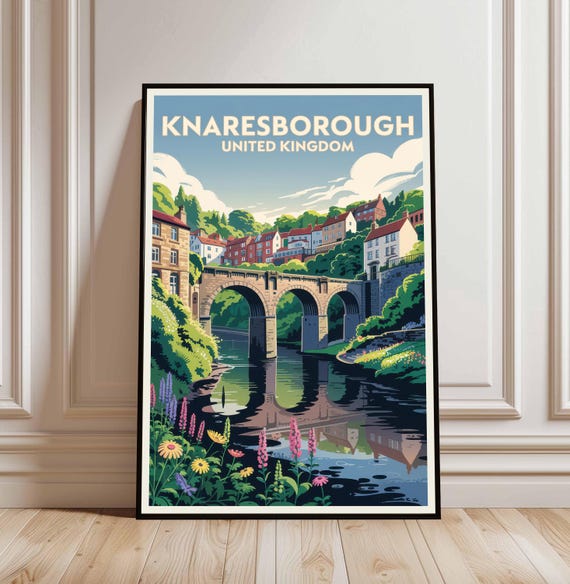 Knaresborough Travel Poster North Yorkshire Art Print