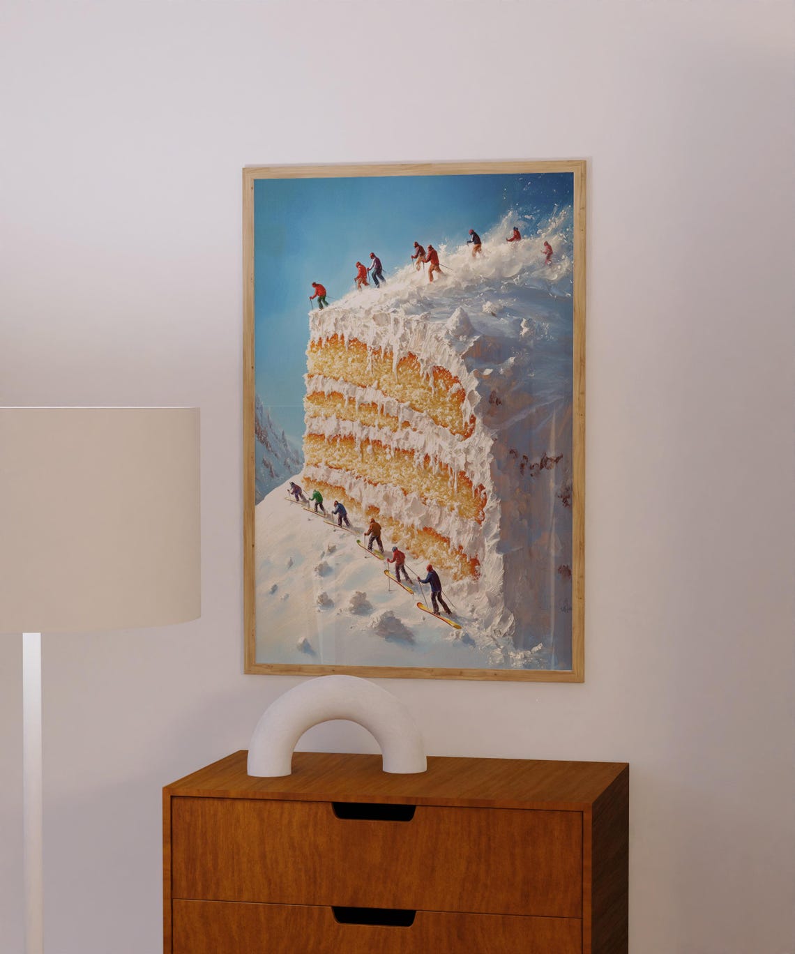 Retro Apres Ski Mini Skiers Art Print - Image 4