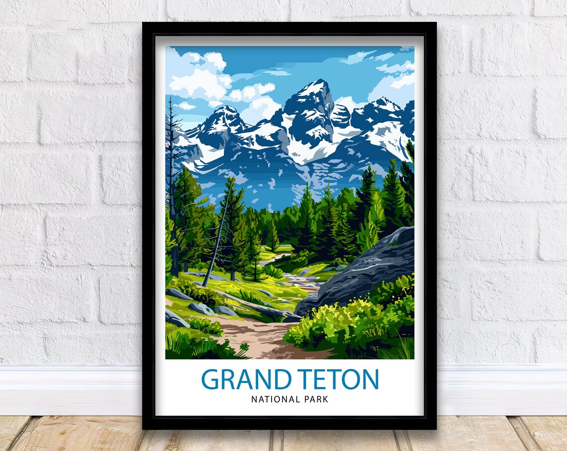 Grand Teton National Park Travel Poster, Wyoming