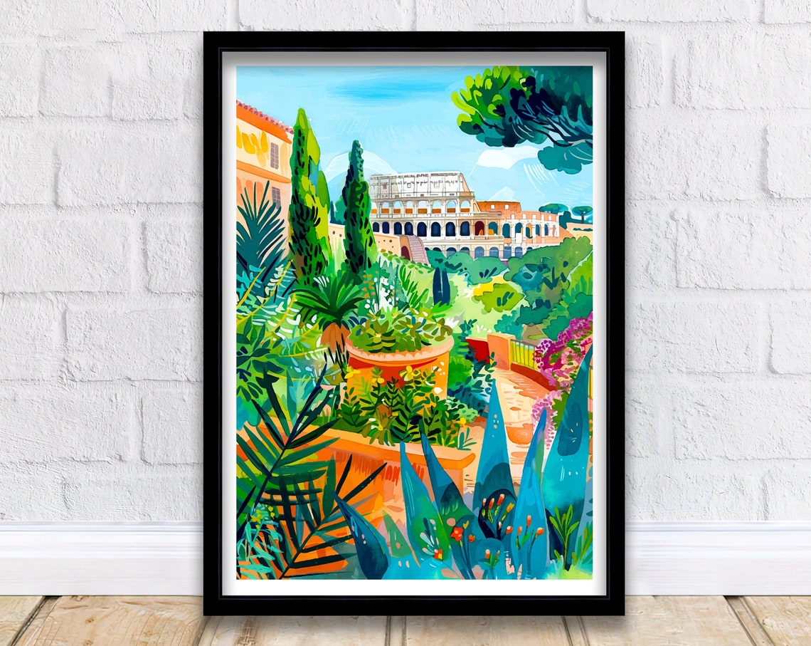 Rome Italy Travel Print Rome Wall Art Italy Travel Poster Rome Home Decor Italy Illustration Travel Gift For Rome Italy Wall Art