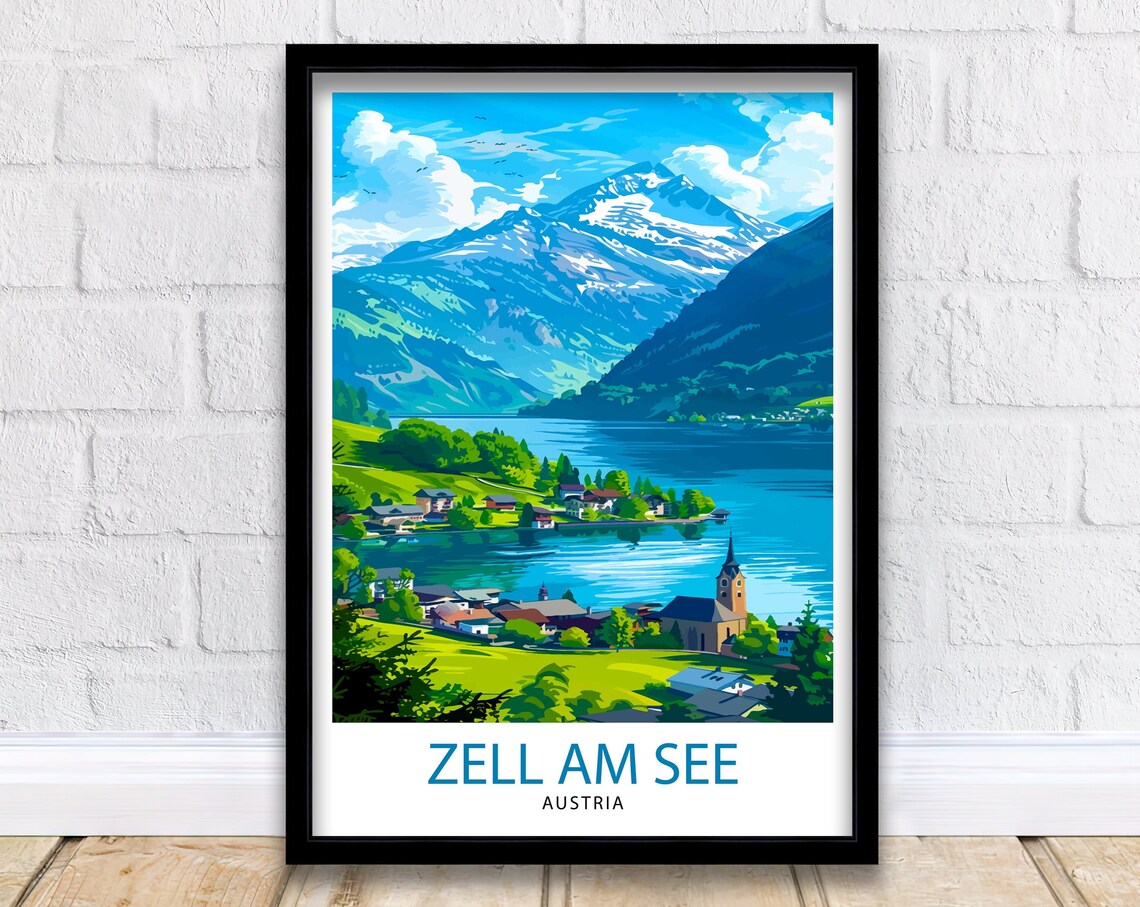 Zell Am See Travel Poster, Austria Place Print