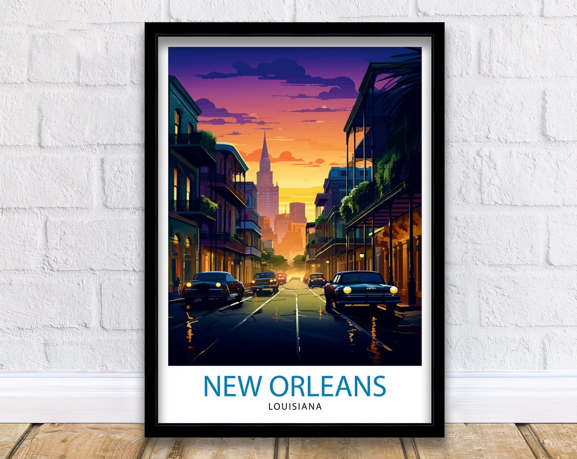New Orleans Travel Print New Orleans Wall Decor New Orleans Home Living Decor New Orleans Illustration Travel Poster Gift For New Orleans