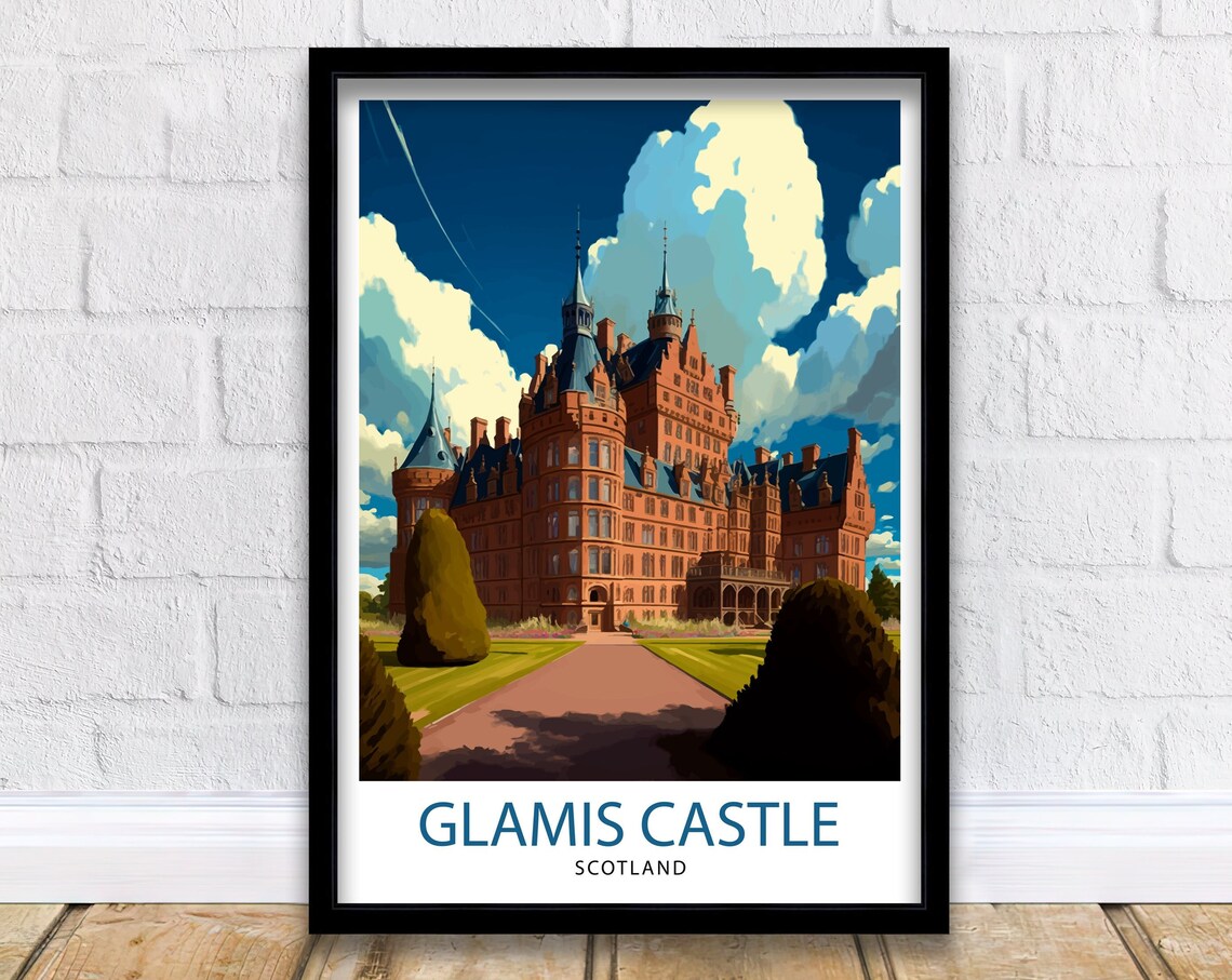 Glamis Castle Scotland Travel Poster, Home Decor