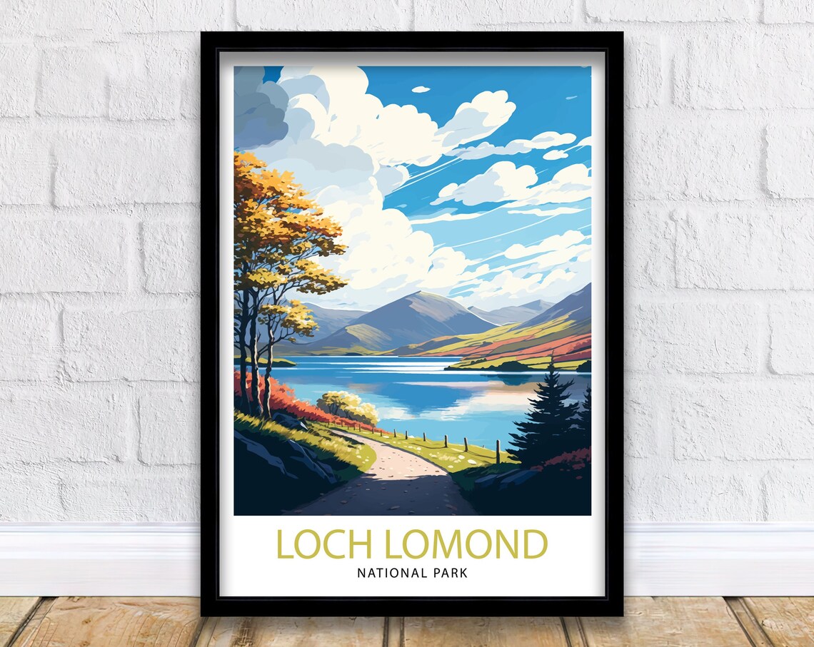 Loch Lomond Travel Poster, Scottish Highlands