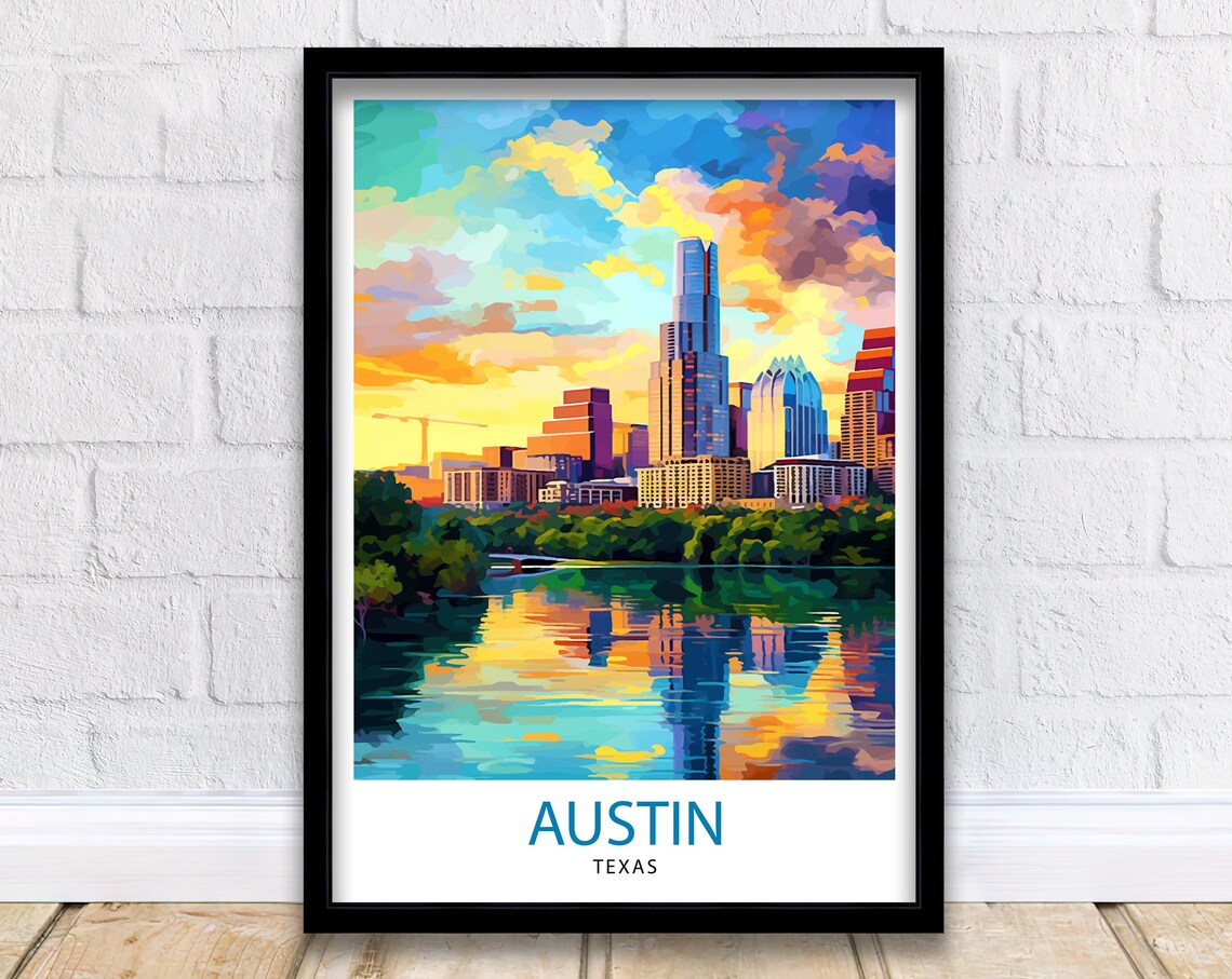 Austin Texas Travel Poster, Home Decor Print