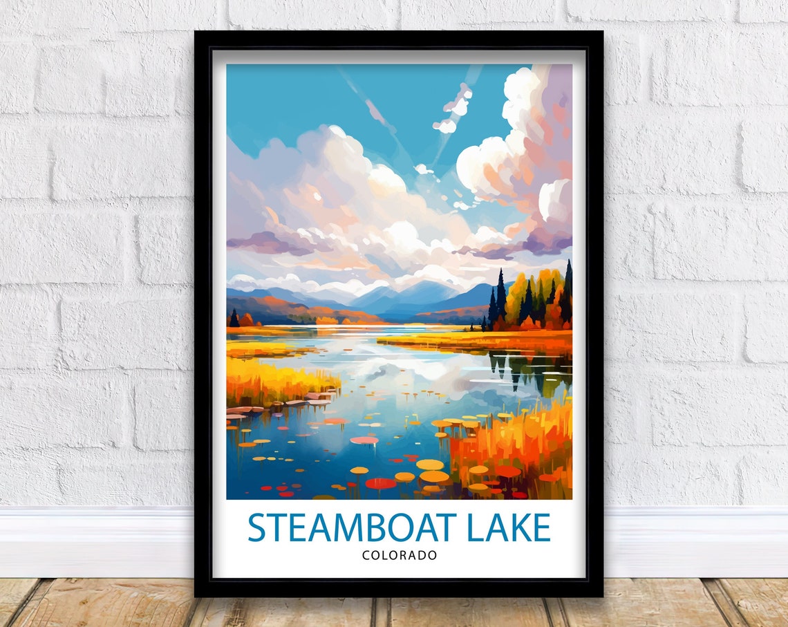 Steamboat Lake Colorado Travel Print Colorado Wall Decor Steamboat Lake Poster Mountain Lake Travel Prints Colorado Art Print Steamboat
