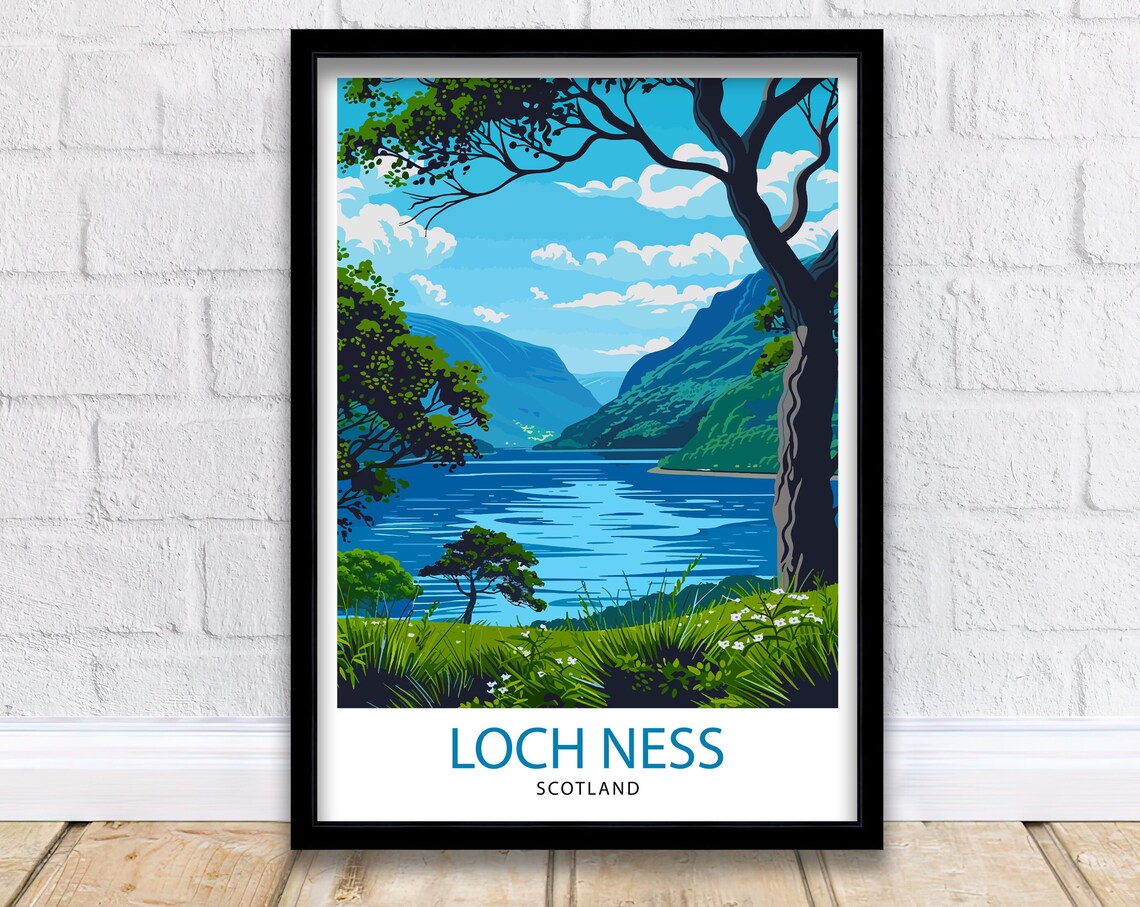 Loch Ness Travel Poster, Scotland Wall Decor