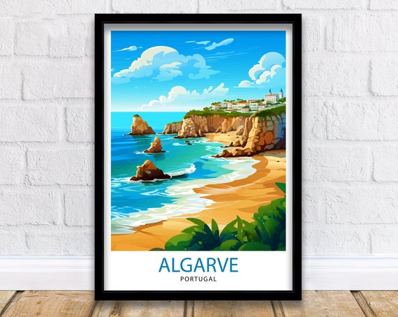 Algarve Portugal Travel Poster, Europe Wall Decor