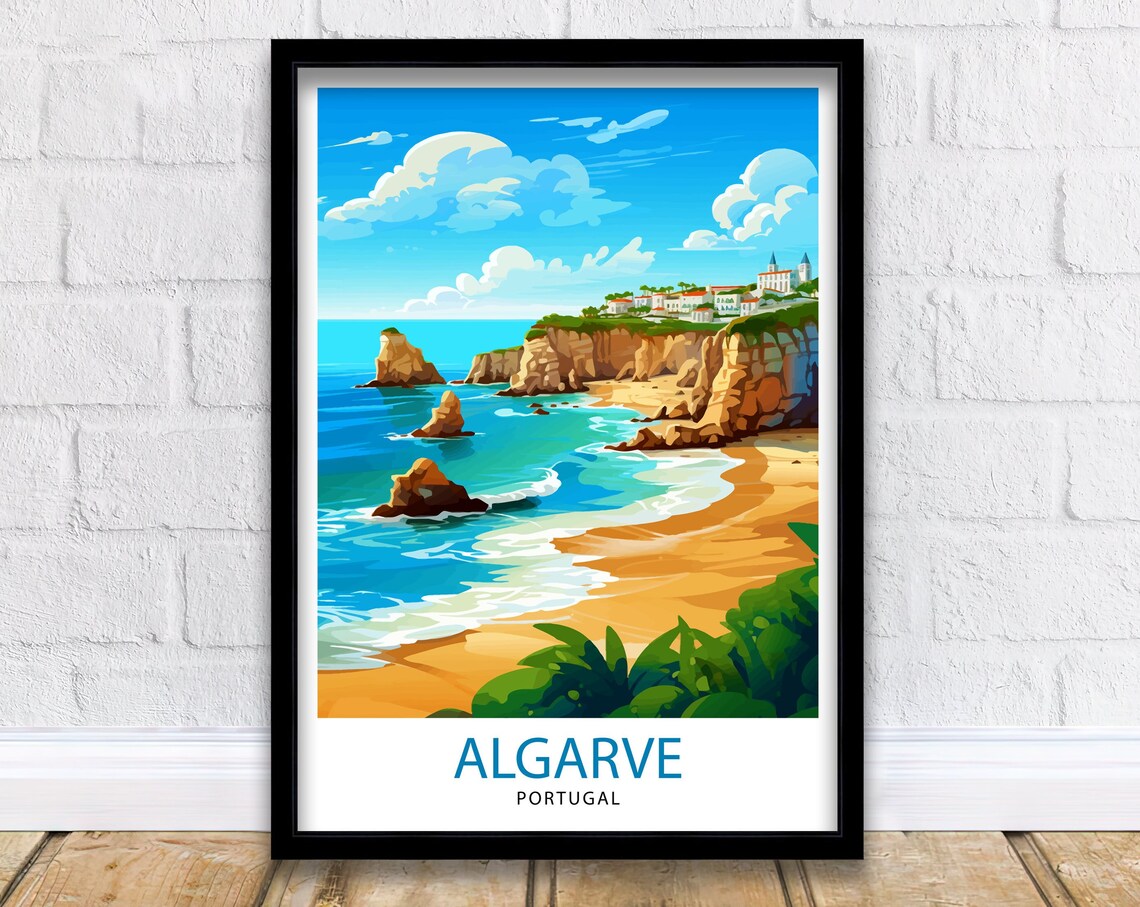 Algarve Portugal Travel Poster, Europe Wall Decor