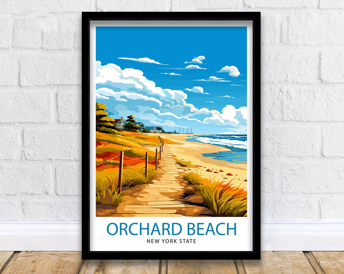 Orchard Beach New York State Wooden Boardwalk Dune Path Poster