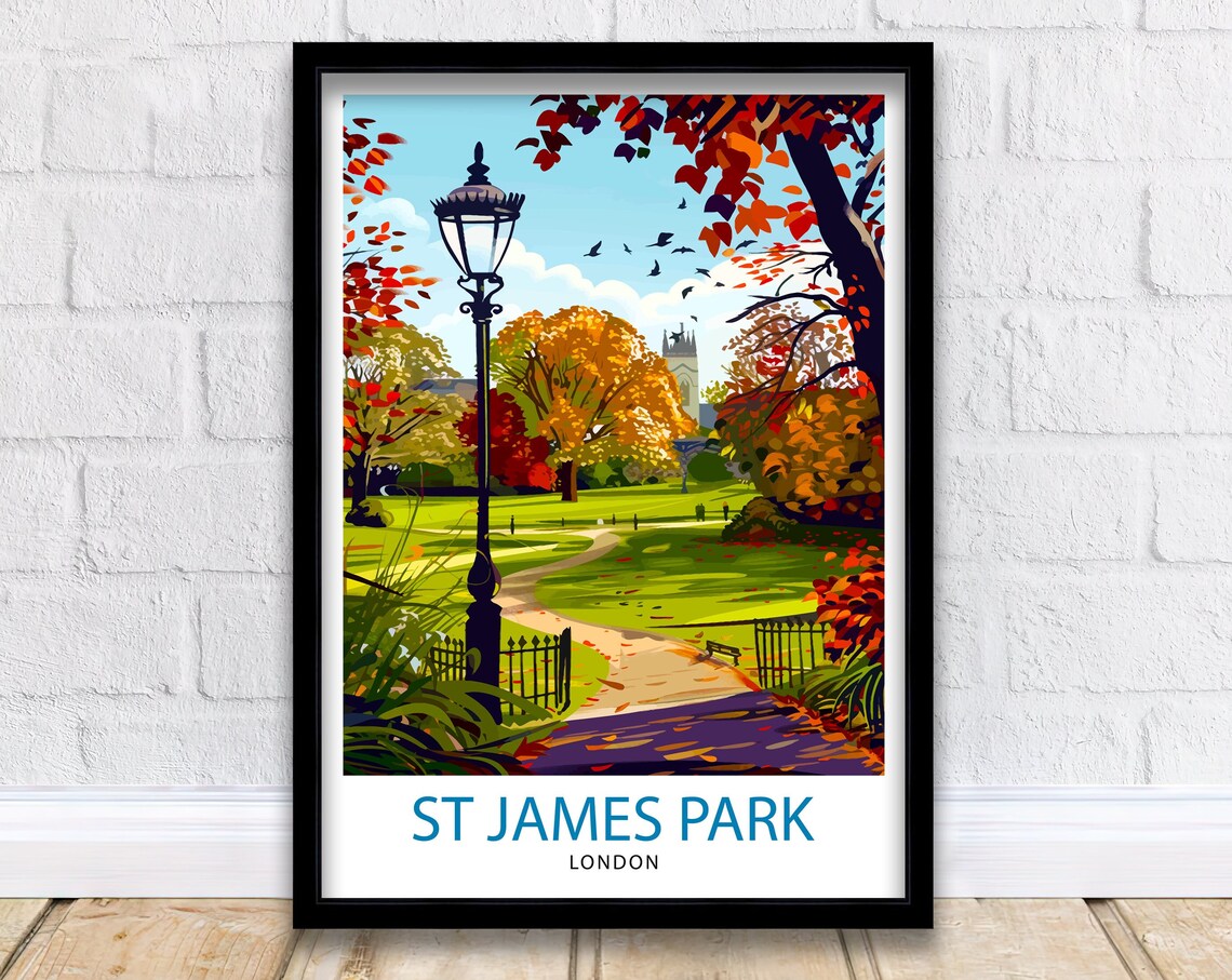 St James's Park London Travel Poster, UK View