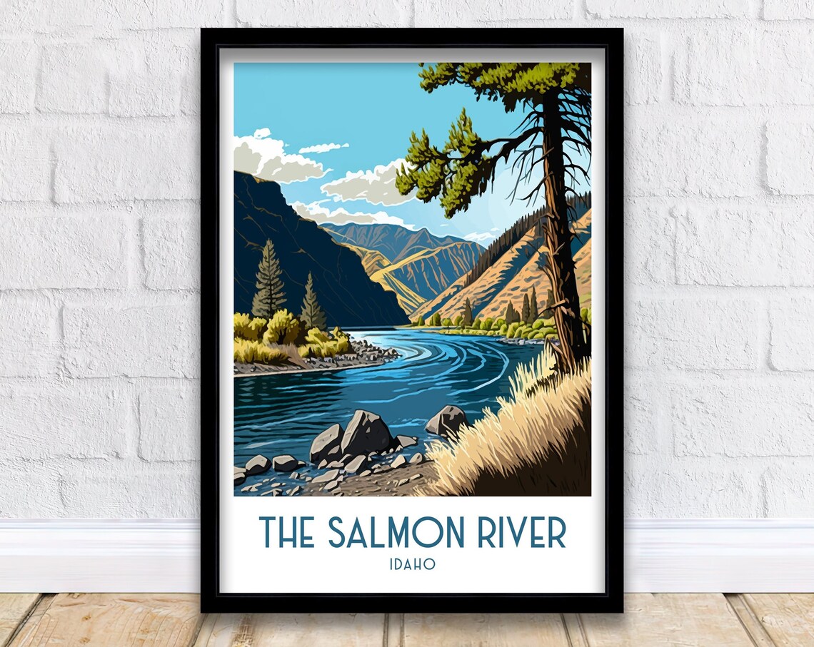 Idaho Salmon River Canyon Pine Forest Wilderness Landscape Poster
