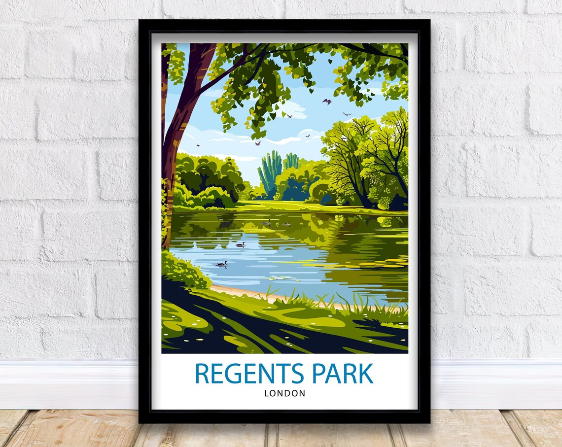 Regents Park London Lake Ducks Green Oasis Travel Beautiful Poster