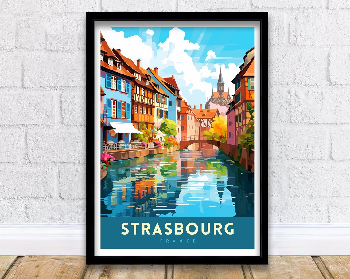 Strasbourg France Travel Print Wall Decor Wall Art Strasbourg Wall Hanging Home Dcor Strasbourg Gift Art Lovers France Art Lover Gift Print