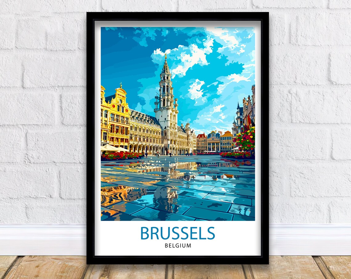 Brussels Belgium Travel Poster, Brussels Wall Decor