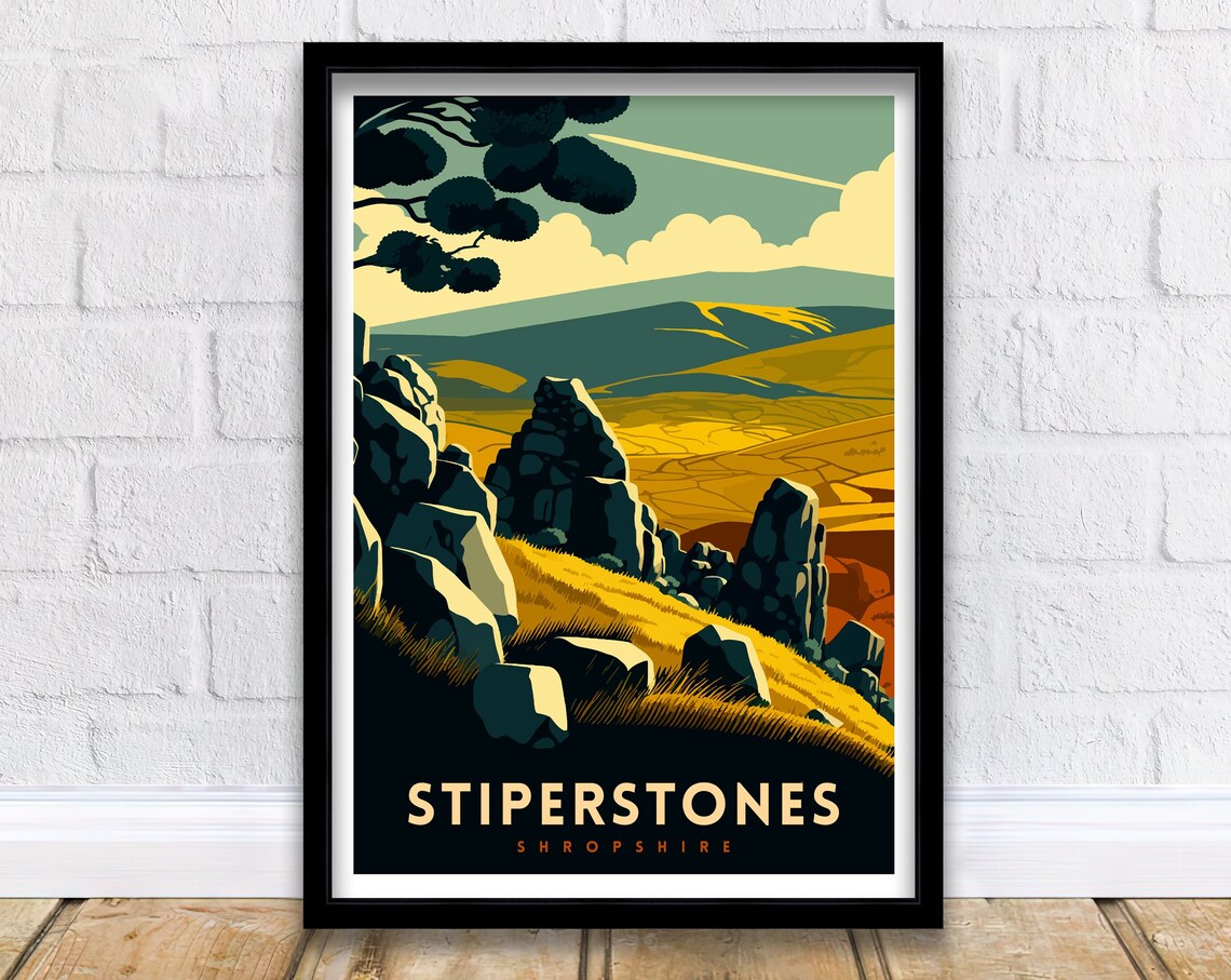 Stiperstones Travel Poster, Shropshire Hills
