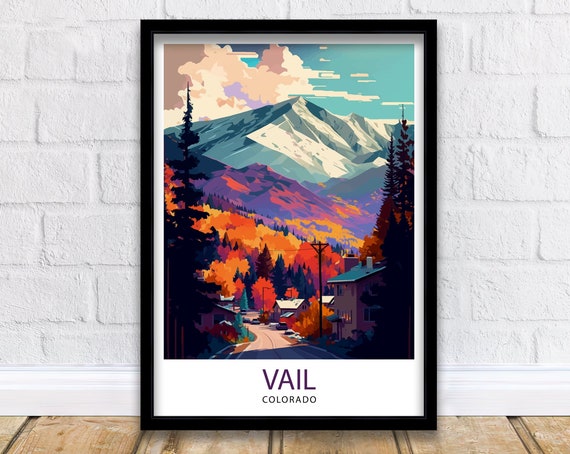Vail Colorado Travel Poster Vail Wall Art Vail Mountain Print Colorado Travel Decor Vail Ski Resort Poster Vail Colorado Art Vail Landscape