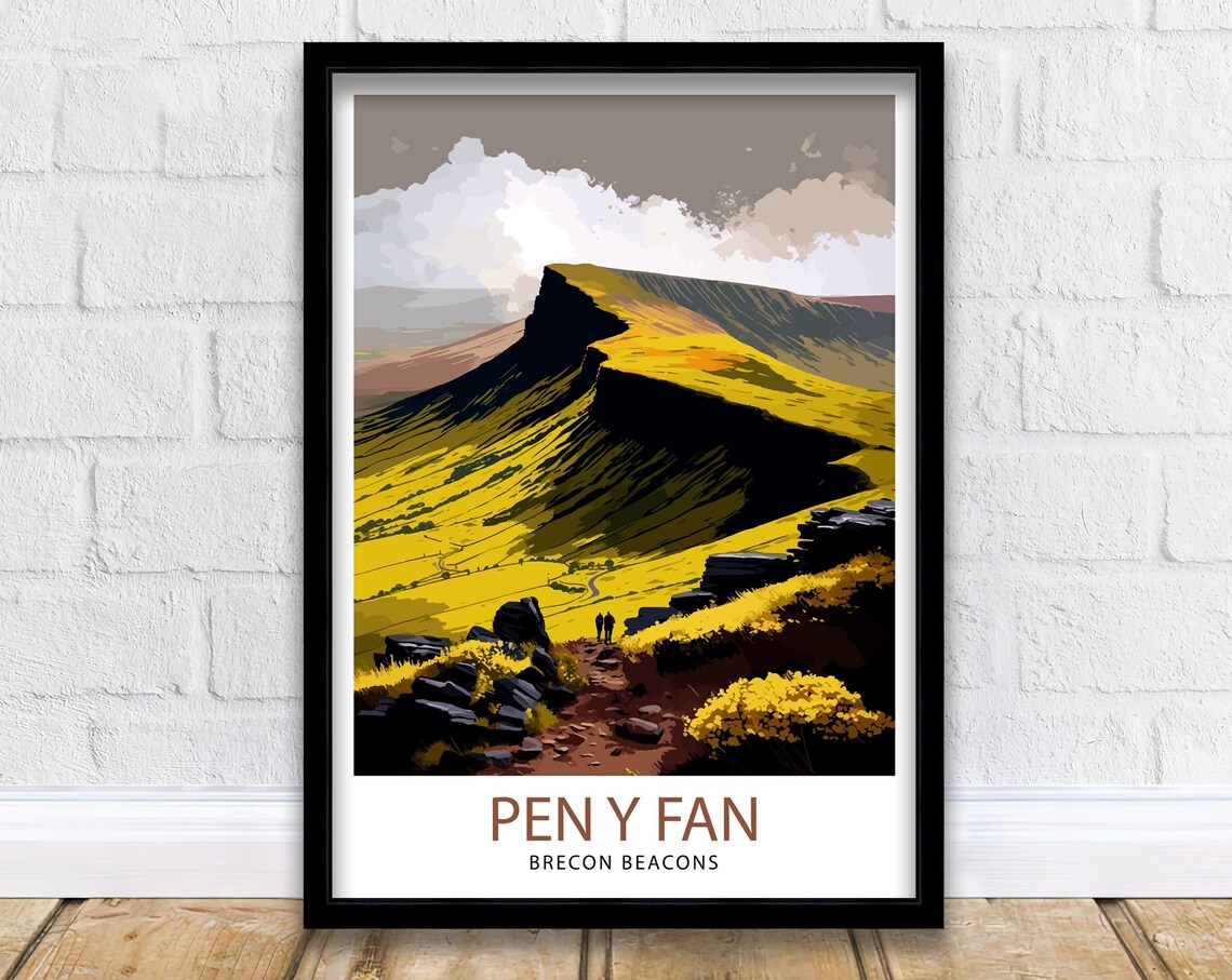 Pen Y Fan Wales Travel Poster, Wales Home Decor