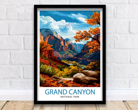 Grand Canyon National Park Red Rock Canyon Autumn Vista Poster