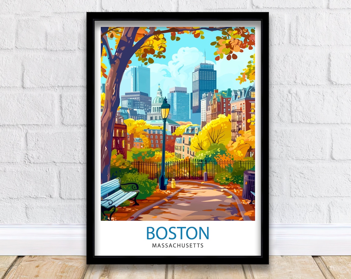 Boston Massachusetts Travel Poster, Home Decor