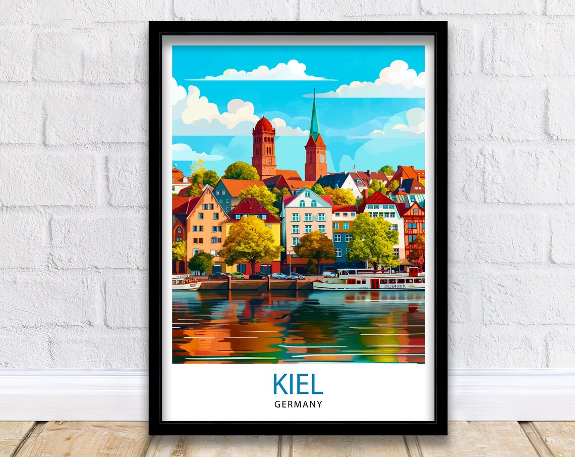 Kiel Germany Travel Poster, Europe Wall Decor