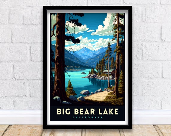 Big Bear Lake California Travel Print Wall Decor Wall Art Big Bear Lake Wall Hanging Home Dcor Big Bear Lake Gift Art Lovers California