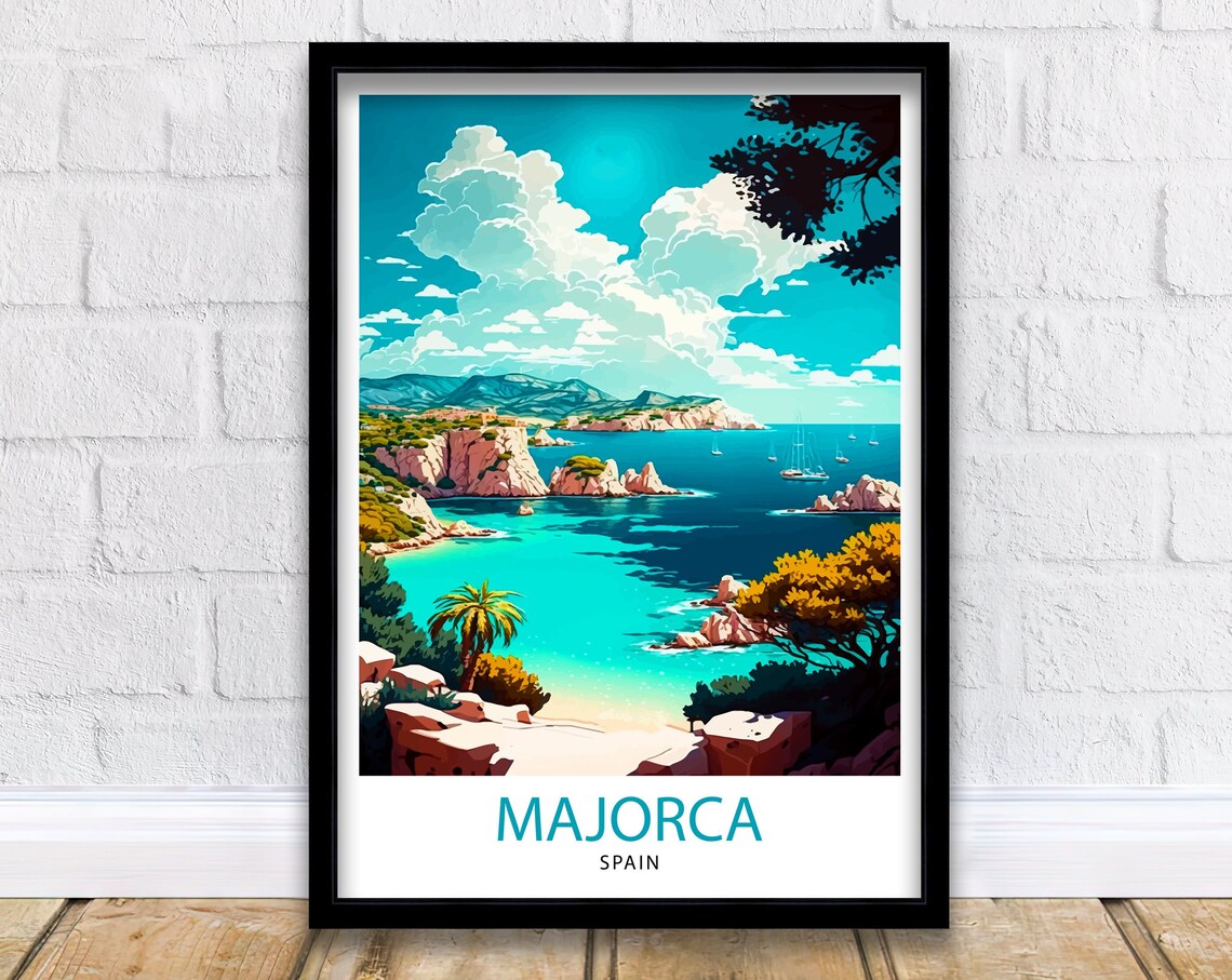 Majorca Spain Travel Poster, Majorca Wall Decor