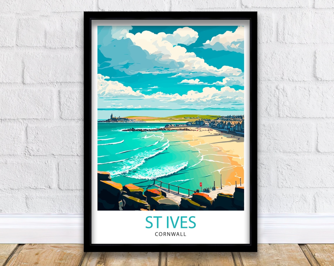 St Ives Cornwall Travel Poster, Place-Inspired Wall Art