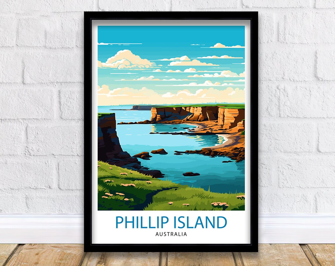 Phillip Island Australia Rugged Sea Cliffs Ocean Vista Poster