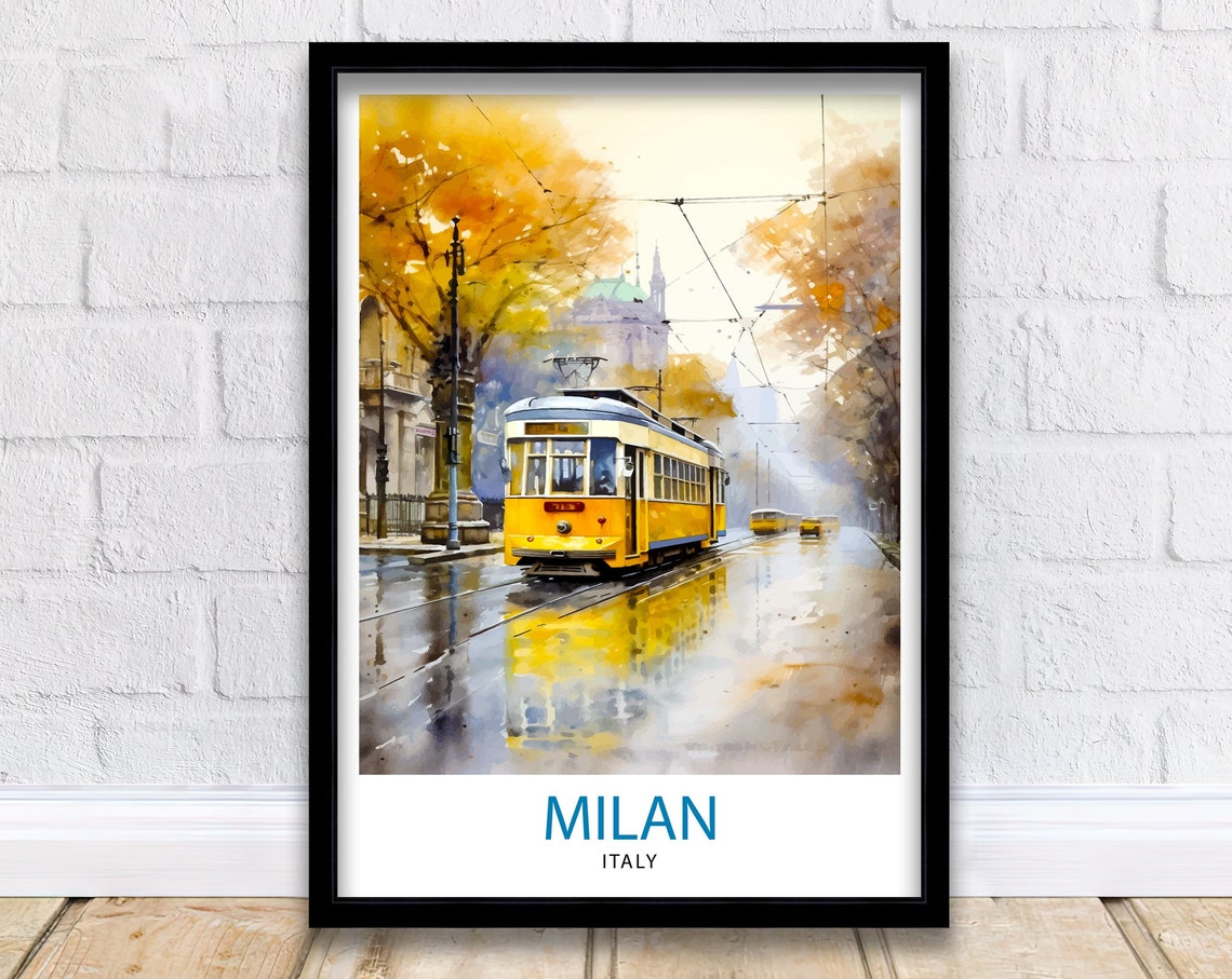 Milan Italy Travel Print Milan Wall Decor Milan Poster Italy Travel Prints Milan Art Print Milan Illustration Milan Wall Art Italy Print